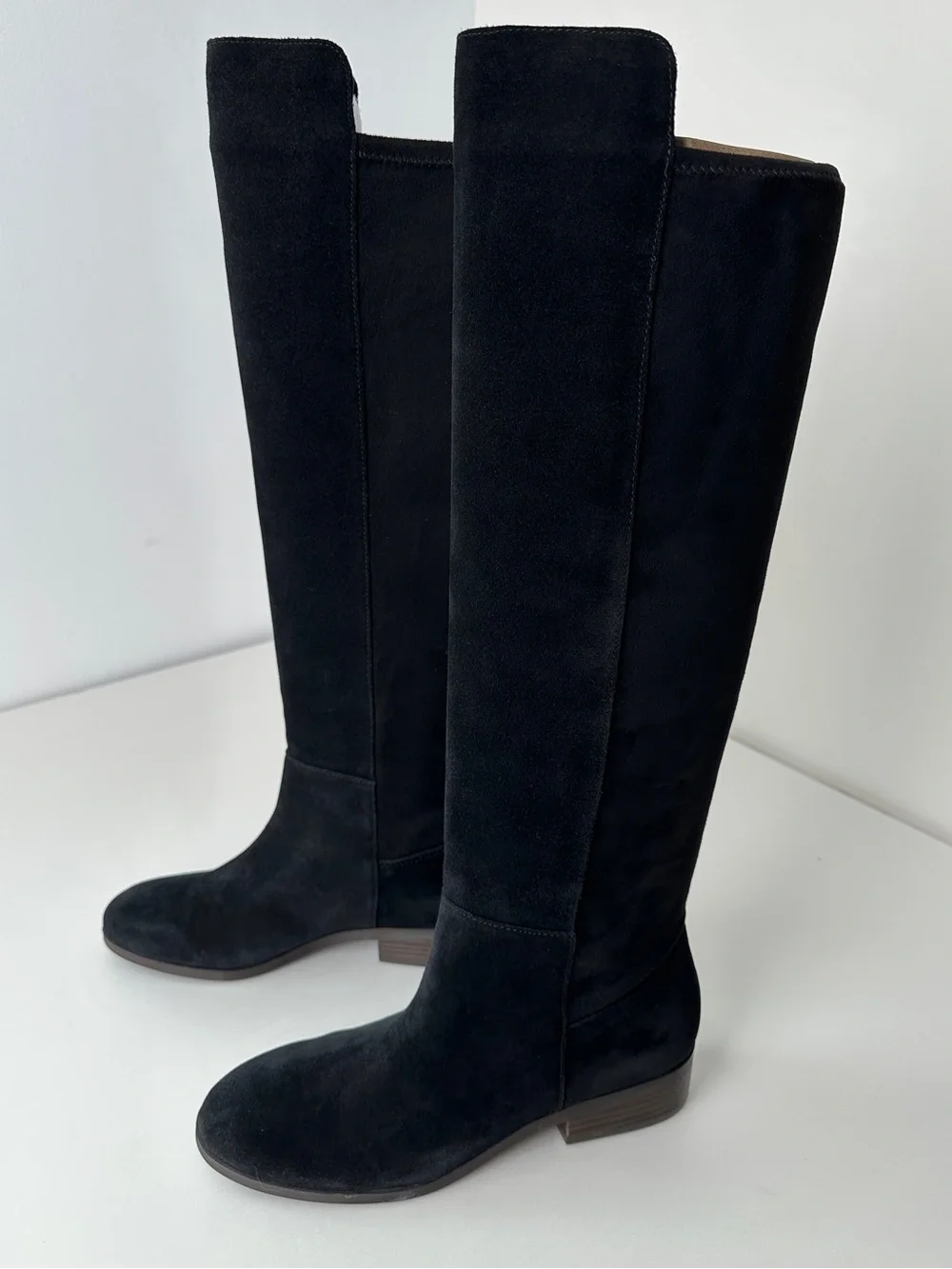 NIB Lucky Brand Calypso Black Suede Over The Knee Boots Women Size 8 M / 39